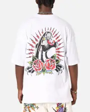 [ED HARDY] Ed Hardy Panther Ray T-shirt White - Size 3XL 3XL White