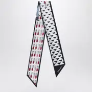 [Prada] Silk scarf with geometric pattern One size Black