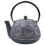 Ja-unendlich Cast Iron Teapot with Stainless Steel Infuser - Hani Blue / Silver