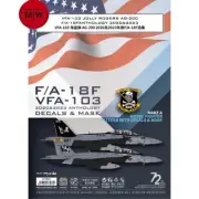 1/72 F/A-18F VFA-103 Jolly Rogers 2020&2023 Anthology Decal & Mask for Academy