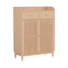 Artiss Shoe Rack Storage Cabinet with Pull-out Drawers 4-Tier 16 Pairs Pine