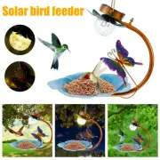 Solar Powered Birdfeeder Light Hanging LED Bird Seed Tray for Garden teezr