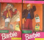 1991 United Colors of Benetton Shopping Barbie #4873 And Ken (Rare) #4876 New