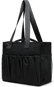 [FOKDUVB] Large Tote Bag with Pockets Water Resistant Travel Tote Bags with 15.6" Laptop Compartment Utility Tote Bag for Women