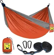SZHLUX Camping Hammock Double & Single Portable Hammocks with 2 Tree Straps,