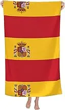 Yanyu Spanish Flag Print Stylish Adult Beach Towels 32 x 52 in Quick Dry Towel for Swimming Travel More