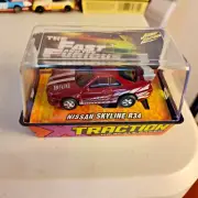 JL X-TRACTION "The Fast and Furious" Nissan Skyline R34 Red New in Cube Slot Car