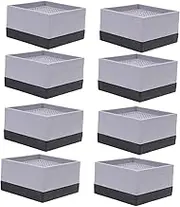 TOGEVAL Bed Lifts Risers 8 Pack of Sturdy Plastic Foot Pads for Storage Space Enhancement Under Furniture