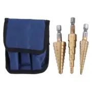 Portable 3Pcs Steel for Coated Step Drill Bit Quick-change 1/4" Sha