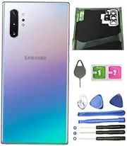 Galaxy Note 10 Plus Back Cover Glass Housing Door with Tape Parts for Samsung Galaxy Note10+ Note10 Plus 5G +Tool + Eject Pin + Cleaning Paper (Aura Glow)
