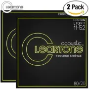 2-PACK Cleartone 7611 80/20 Bronze Coated Acoustic Guitar Strings 11-52
