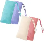 PLAFOPE Pcs Exfoliating Soap Bag Nonskid Foaming Net Mesh Pouch for Soap Bars Travel Home Use