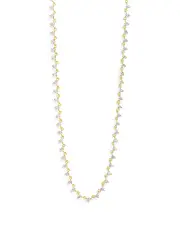 Sterling Forever Brigid Cubic Zirconia Tennis Necklace in 14K Gold Plated, 16-18
