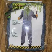 NIP Forum Novelties Biohazard Zombie Janitor Halloween Costume w/mask Adult OSFM