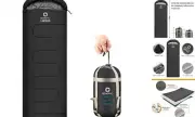 Warm Weather Sleeping Bag - Portable, Waterproof, Compact Lightweight, Black
