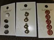 LaMode Buttons 13 Total on 3 Cards New (Buyer takes all)