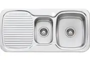 Oliveri LakeLand 1 & 1/2 Double Right Hand Bowl Inset Sink With Drainer LL127