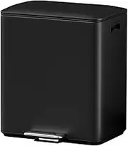 Cefito Pedal Bins Rubbish Bin Dual Compartment Waste Recycle Dustbins 40L Black