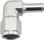 Aeroflow Female -10An 90Deg to 1/2 Barbsilver Swivel Nut - AF413-10-08S