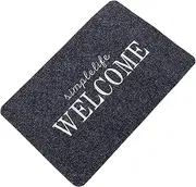 Abaodam 1Pc Non Slip Ground Mat Wear Resistant Decorative Floor Mat Multi Functional Kitchen Carpet for Entryway Bathroom and High Traffic Areas Welcome Grey