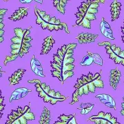 1/2 Yard Quilting Treasures Madelyn - Neon Leaves - Lilac Purple - cotton fabric