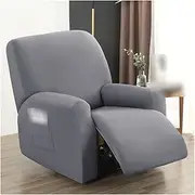 [HAVHAV] 4 Pieces Waterproof Recliner Sofa Cover Compatible with Living Room Elastic Reclining Chair Cover Protection Lazy Boy Relax Armchair Cover (Color : Light Grey)