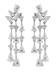 [SALLY SKOUFIS] Vivacious Earrings with Diamonds in Silver