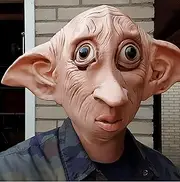 nezababy Dobby Voldemort Mask Cosplay Costume Props Latex Elf Ears Full Head Headwear Funny Elfin Accessory