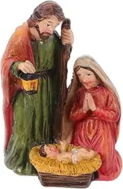 MOBUTOFU Christmas Nativity Figurine Set Resin Jesus Statue Nativity Scene Desk Decor for Home