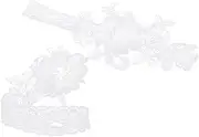 [LIFKOME] Unique Floral Leg Band Rhinestones Lace Bridal Belt for Wedding Comfortable Elastic for Bride Bridesmaid