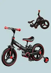 [Nadle] Kid's 4 in 1 Balance Bike, Bicycle with Optional Training Wheels and/or Parent Handle