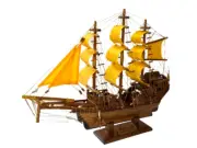 Traditional Chinese Junk Ship Wooden Model Feng Shui Home Decor 43 cm