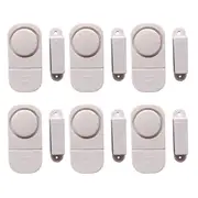 6Sets/Pack Wireless Anti Theft Apartment Burglar Alert Door Alarm Window for Home Security DIY Magn White