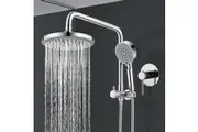 ACA WELS 8" Rain Shower Head Set Shower Mixer tap Round 5-Mode Handheld head Chrome