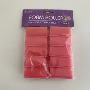 HALSA Hair Foam Rollers Soft 10 Count PINK Momentum Brands SEALED NEW!