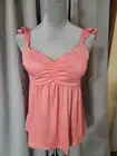 NWT Harlow & Rose Womens Peach Sleeveless Ruffle Strap Top Size M