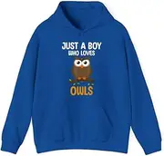 [X.Style] Just a Boy Who Loves Owls for Toddlers Boys Birds Lover ds022 Hoodie Royal XL