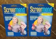 Lot of 2 ScreenMend SILVER-GRAY Two 5 x 7 Adhesive-Coated Window Screen Patches