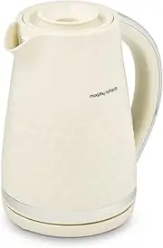 [morphy richards] Hive Kettle, 1.5L, Easy Fill System, Enhanced Waterspout, 3KW Rapid Boil, 360 Degree Base, Limescale Filter, Water Viewing Window, Cream, 108272