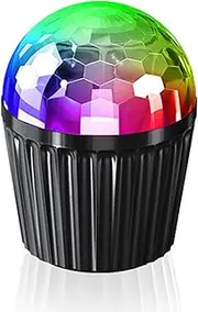 Crystal Magic Ball Lamp Home Stage Light Disco LEDs Colorful Projection Lights Sound Activated USB Remote Control for Parties (Black)