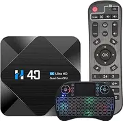 Android TV Box 10.0, H40 Smart Tv Box 4GB RAM 64GB ROM H616 Support 6K USB 3.0 2.4G 5G WiFi BT 4.0 Gigabit Ethernet Set Top Box,Wireless Mini-Keyboard,4gb+64gb