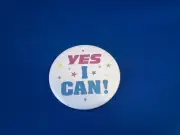 "YES I CAN!" BUTTON pin pinback 2 1/4" badge NEW Big LEADERSHIP MOTIVATION award