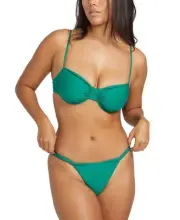 Volcom Women's Juniors' Seamless Underwire Bikini Top (Emerald Green, X-Small)