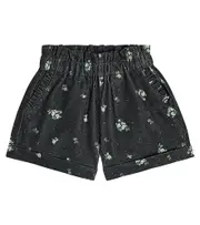 [C'era Una Volta] C'era Una Volta Lulu floral corduroy shorts Y 8 black