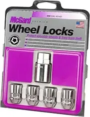 McGard 24157 Chrome Cone Seat Wheel Locks (M12 x 1.5 Thread Size) - 4 Locks / 1 Key