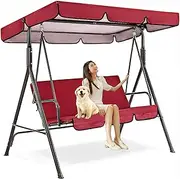Swing Canopy Replacement Cover and Swing Chair Cover Set,Waterproof Patio Swing Cover Replacement 2/3 Seater,Swing Top Cover for Porch Garden,Blue,164x114x15cm