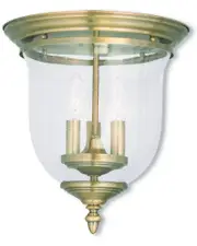 Livex Legacy 3-Light Antique Brass Ceiling Mount