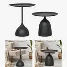 Small Round Side End Table Metal for Patio Sofa Couch Chair Small Spaces