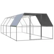 Outdoor Chicken Cage Coop Rabbit Hutch Run Ferret Roof Cover House Large 3x8x2M