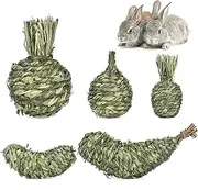 Djowyh Grass Ball Rabbit Ball Rabbit Toy Pack of 5 Toys for Guinea Pigs, Rabbit Dental Care Food, Suitable for Guinea Pigs, Rabbits, Chinchilla, Hamsters, Ren